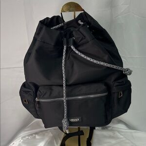 Versace Black Drawstring Backpack